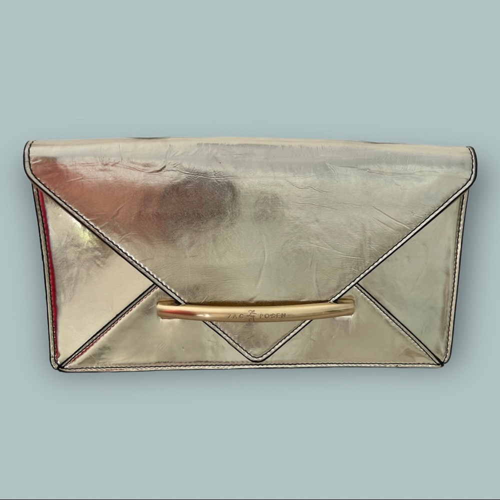 Zac Posen envelope gold clutch.
